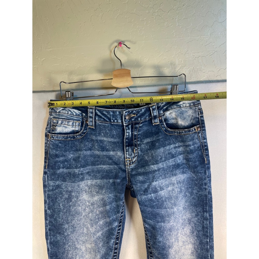Miss Me Signature Skinny Jeans 33 Blue Acid Wash Mid Rise Denim P149 - Picture 7 of 9